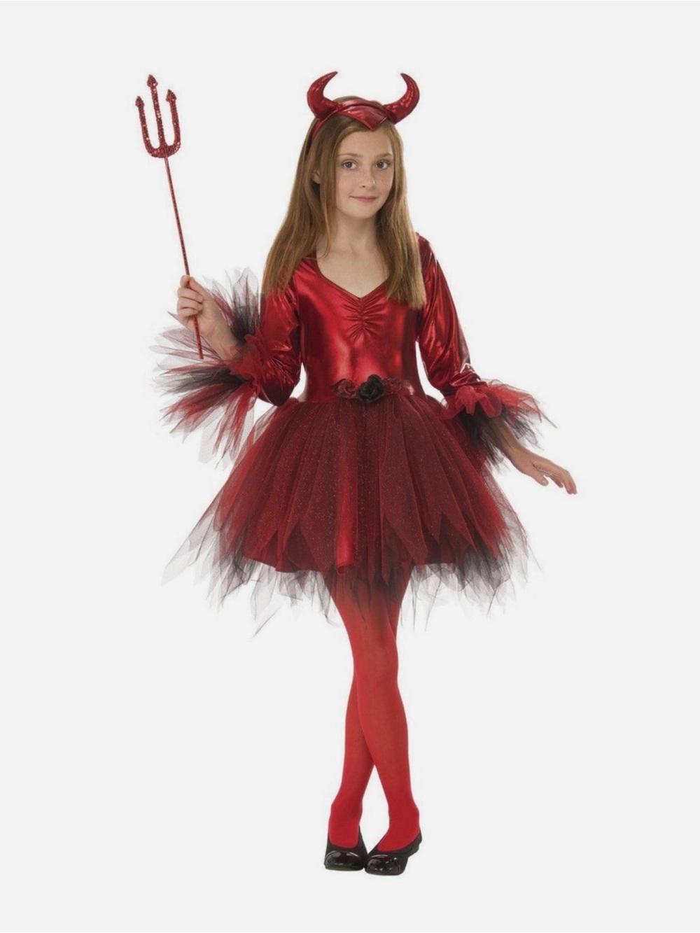 Girl’s Classic Devil Costume with Pitchfork